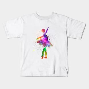 Classical ballet girl in watercolor Kids T-Shirt